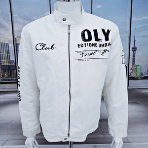 Diesel Jacket FC Diesel European Tour White Nylon Vintage 90s Sz XL